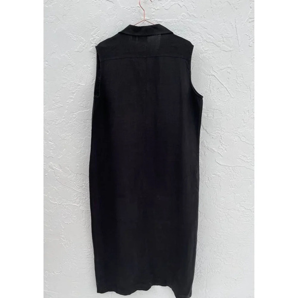 Chicos Design Womens Sleeveless Button Down Collared Maxi Dress Black Sz 3 - Picture 2 of 6